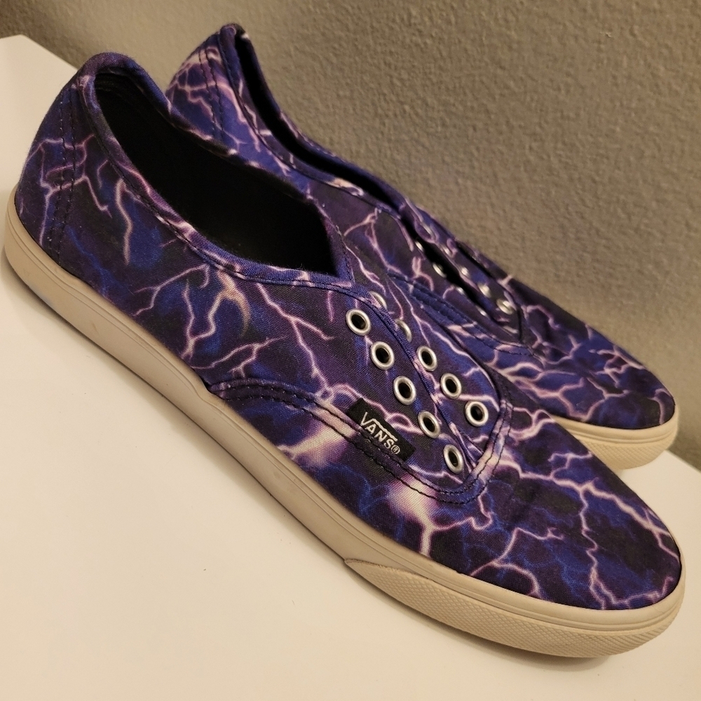 Vans Low Pro Digi Lightning Purple Lace Up Sneakers